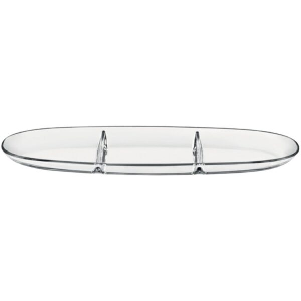 VIDIVI Piatto portata Antipastiera vetro 41cm 3 parti FENICE