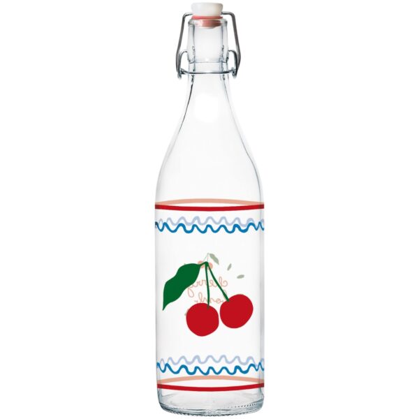 CERVE Bottiglia decorata ciliegie 1 Litro FRUIT PARTY Lory