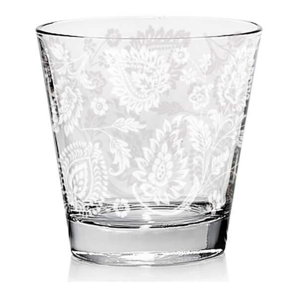 CERVE bicchiere acqua Nadia decoro bianco paisley Cachemire