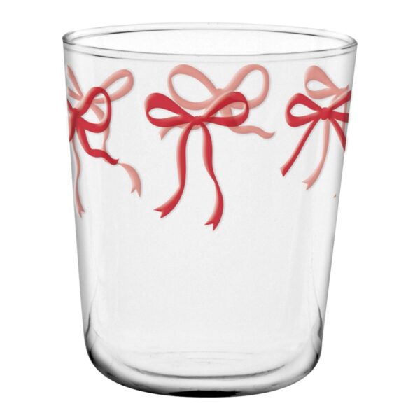 CERVE bicchiere acqua Velo decorato fiocchi rossi Tres Jolie